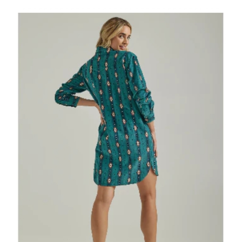 Wrangler Dress Retro Aztec  Buttons Xl Long Sleeve